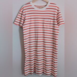 Madewell Red and White Striped Short Sleeve Tee